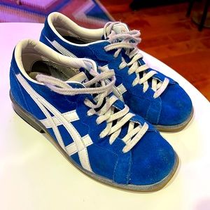 ASICS 727 Tiger. Classic suede weightlifting shoes. Wood sole. Made in Japan